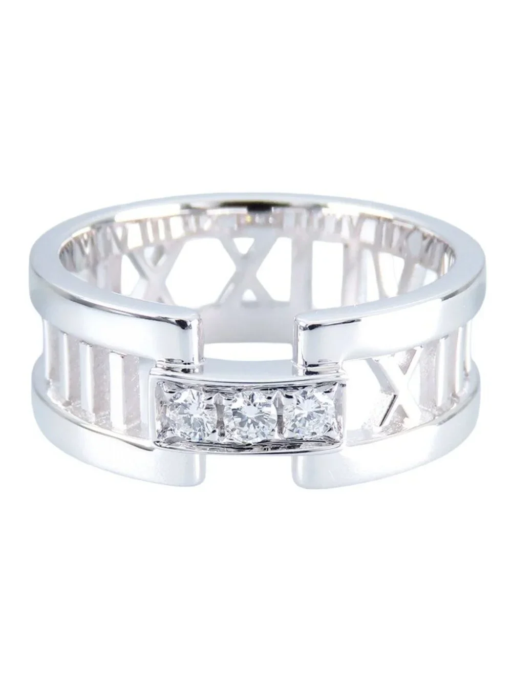 Tiffany & Co Open Atlas Ring White Gold 18K Diamond Ring